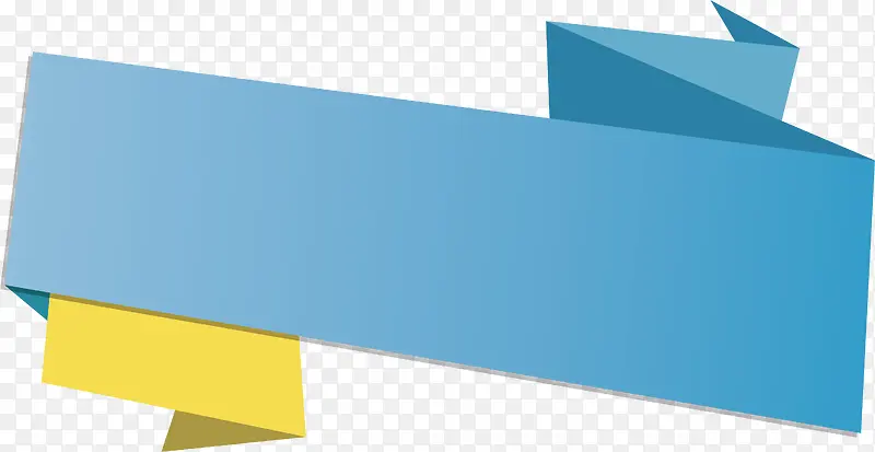 蓝色折纸彩带标题框