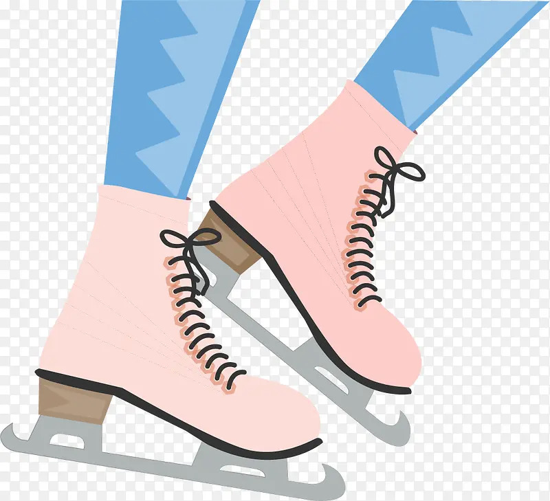 矢量手绘女性溜冰鞋