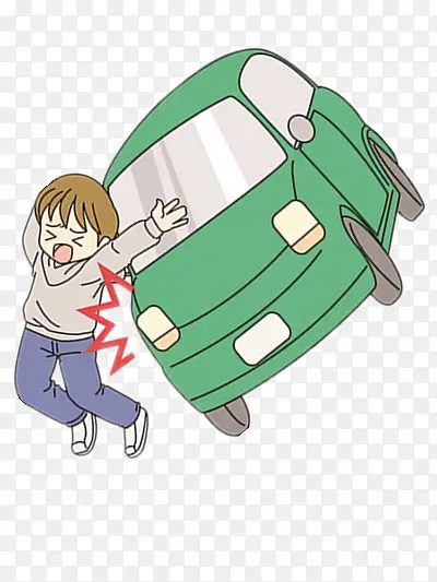 被车撞得男孩