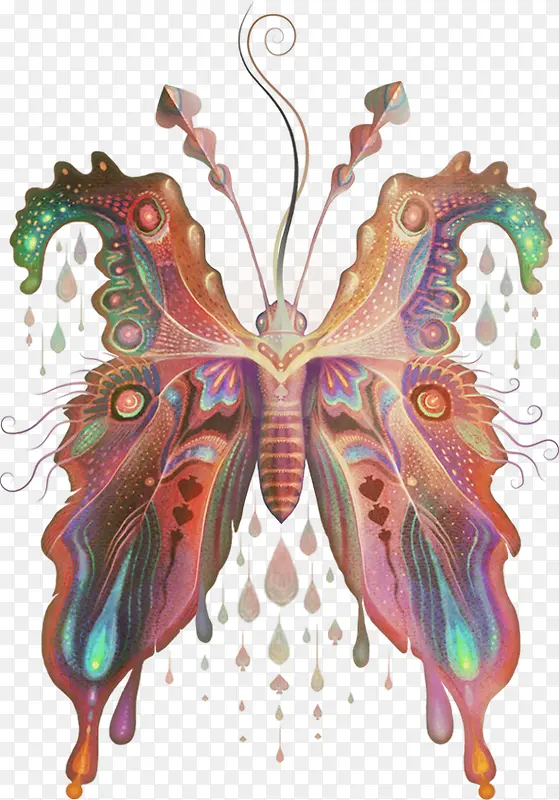 彩绘蝴蝶图案背景