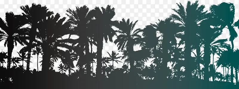 矢量棕榈树剪影