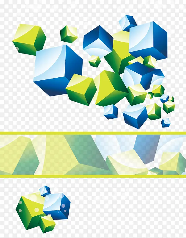蓝色绿色方格子矢量素材背景