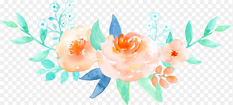 水彩花朵图案