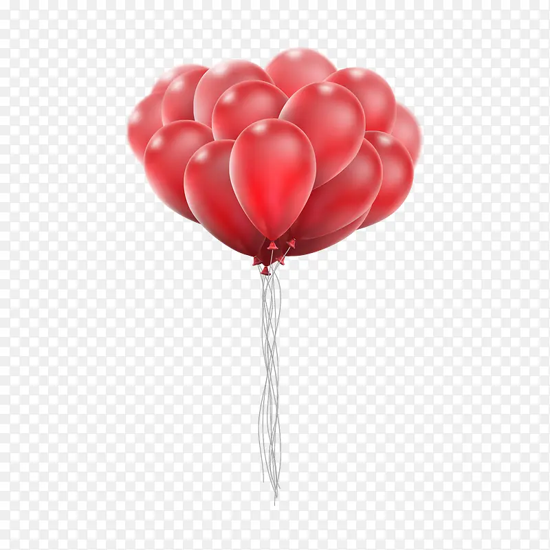 矢量写实红色气球