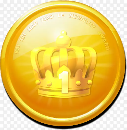 金色勋章金币皇冠