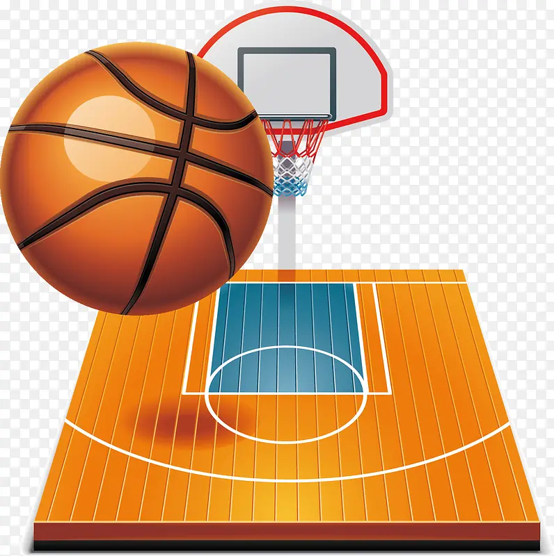 篮球篮球场篮筐元素