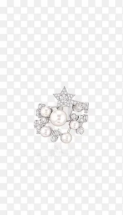 星星钻石珍珠戒指
