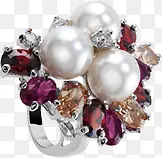 钻石戒指珍珠装饰