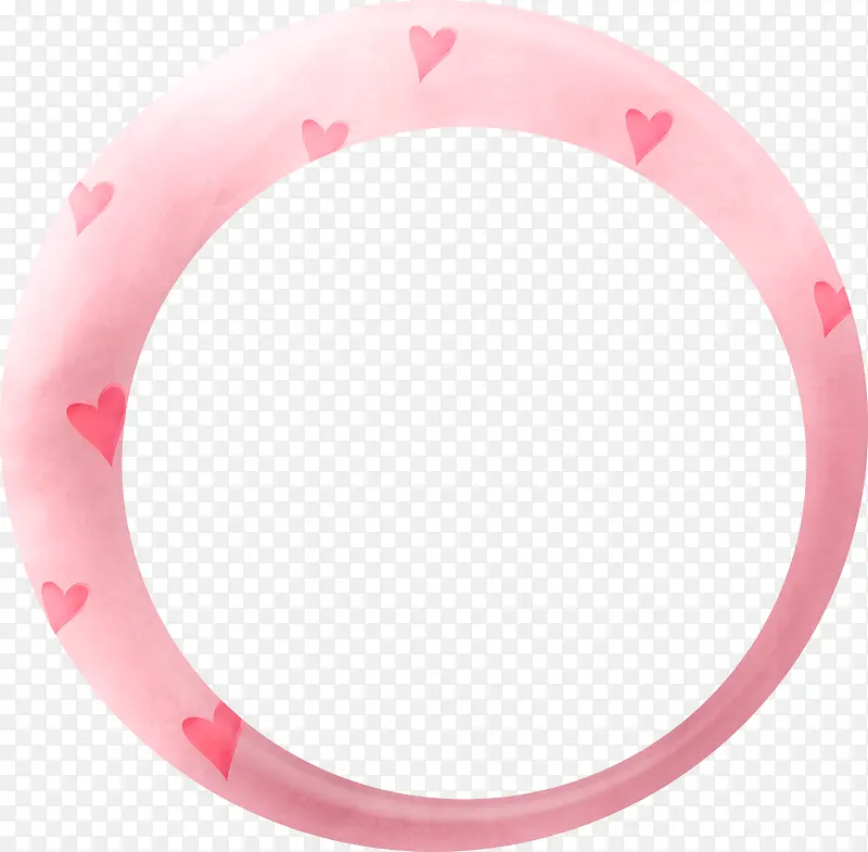 粉色桃心印花圆环