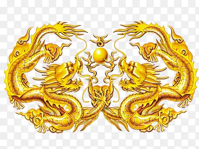 双龙戏珠中国风装饰素材