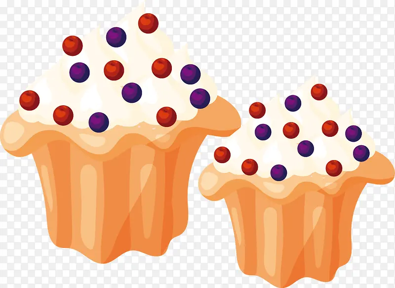 蓝莓蛋挞蛋糕矢量图