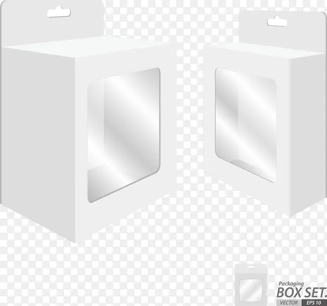 矢量立方形纸盒