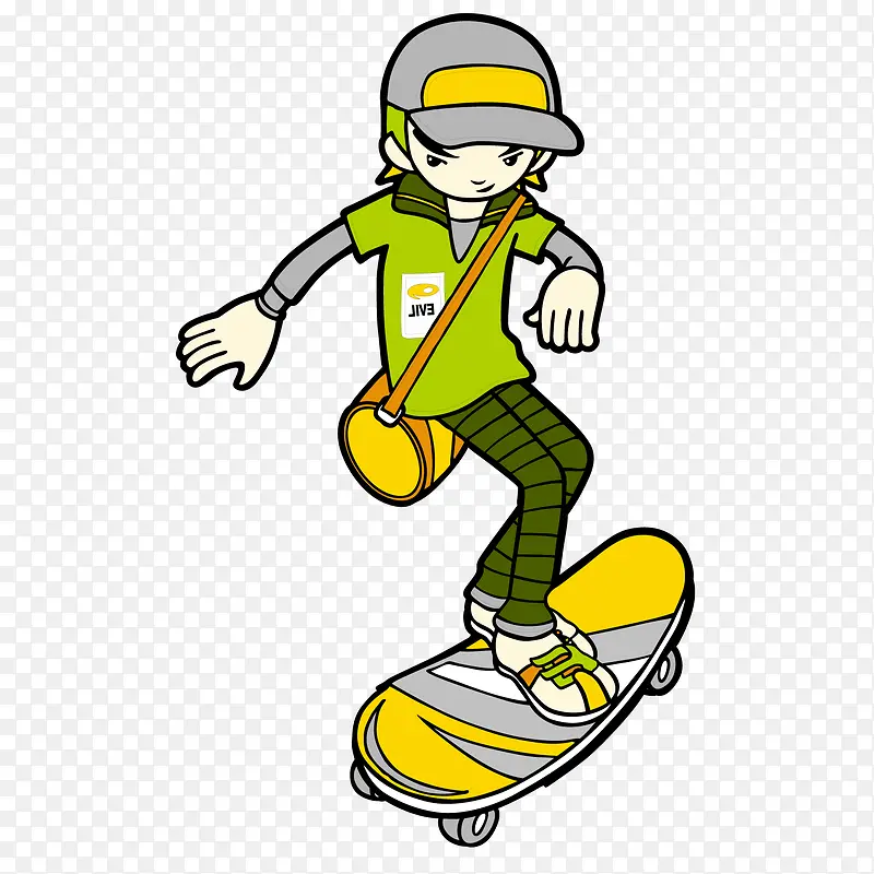 滑板车男孩