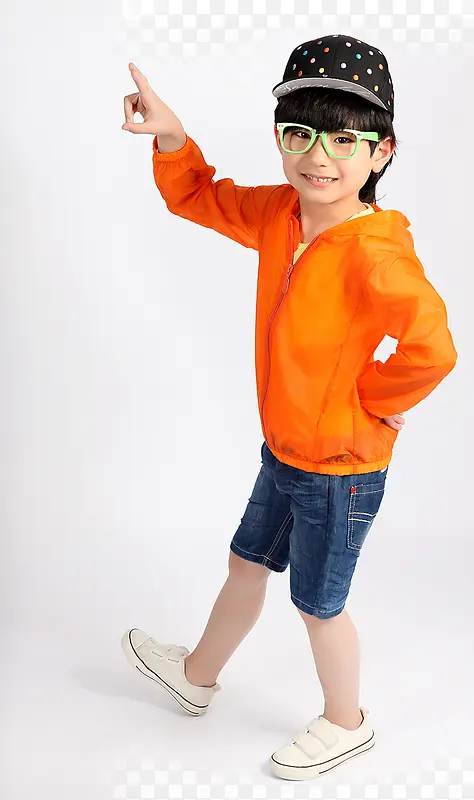 橙色防晒服童装效果