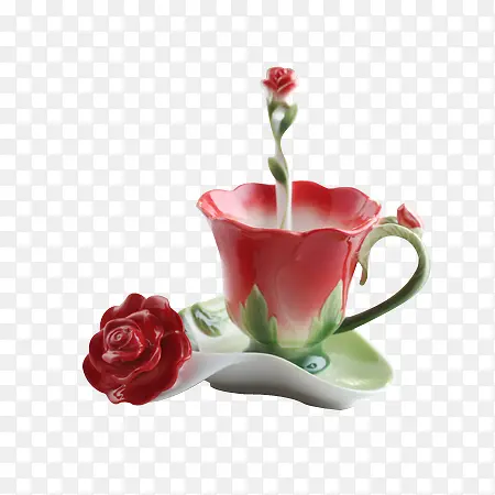 玫瑰花形茶杯七夕情人节