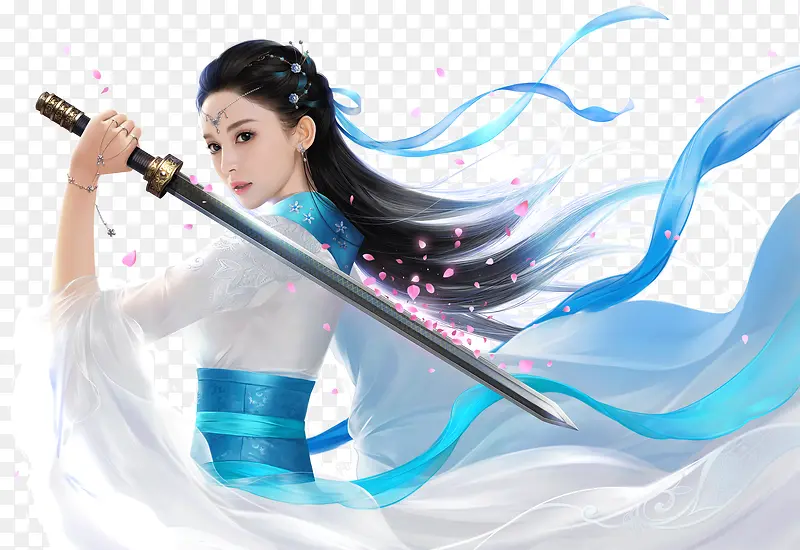 倾城古风舞剑美女PNG图片素材下载_图片编号qvmgazma-免抠素材网