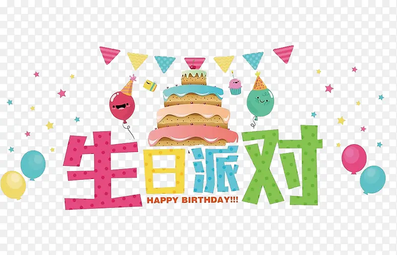 生日派对艺术字