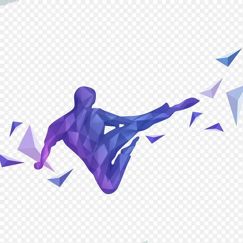 紫色抽象武术插画