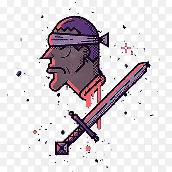 一把切掉了头的紫色宝剑