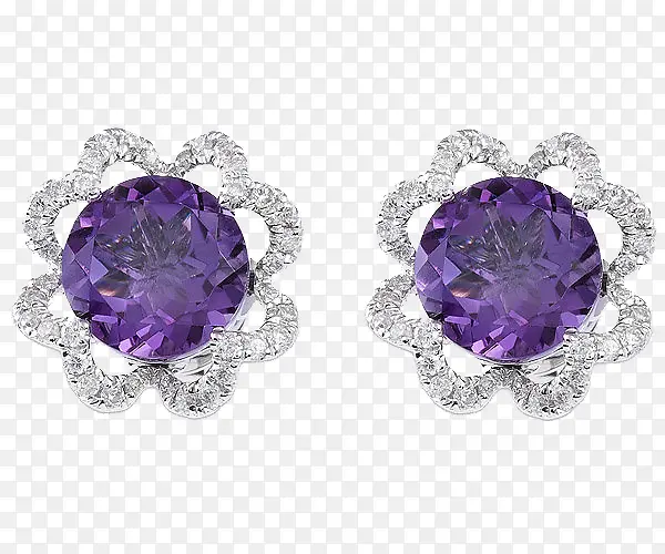 施华洛世奇首饰紫色珠宝耳环