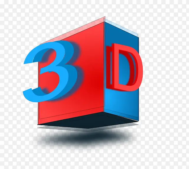 红蓝3D标志