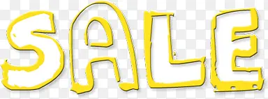 英文字体效果sale黄色创意描边