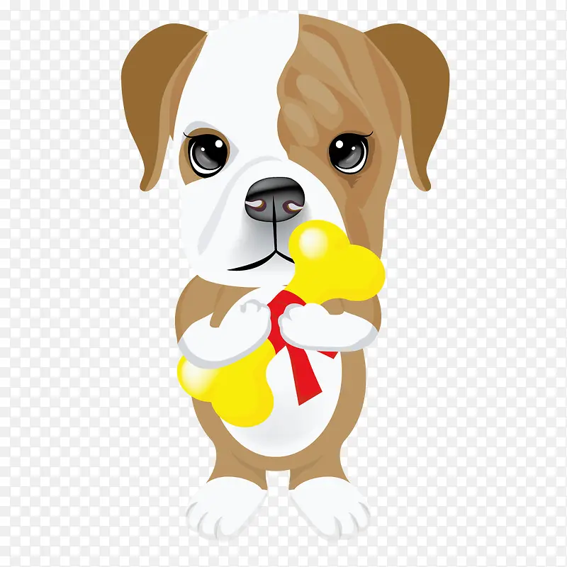 抱着骨头的警犬