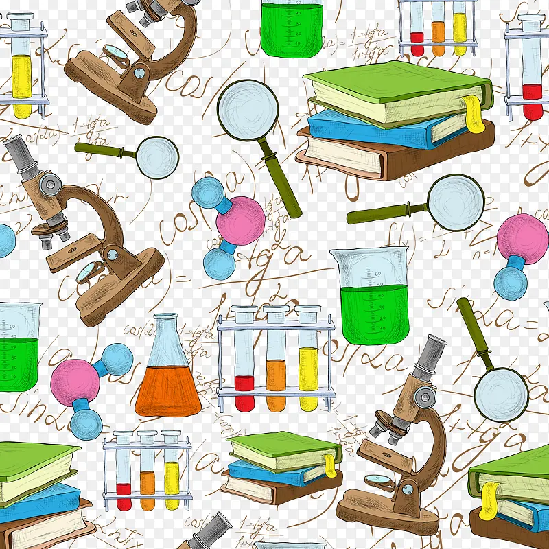 矢量手绘科学器材