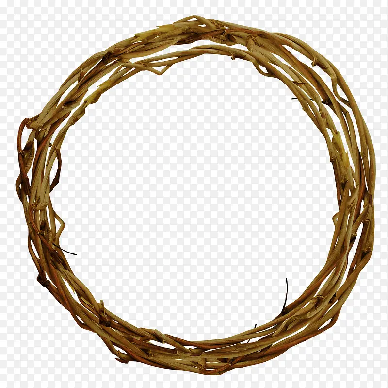 棕色枝条圆环