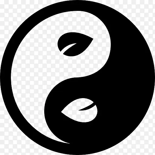 Yin Yang Leaf符号图标