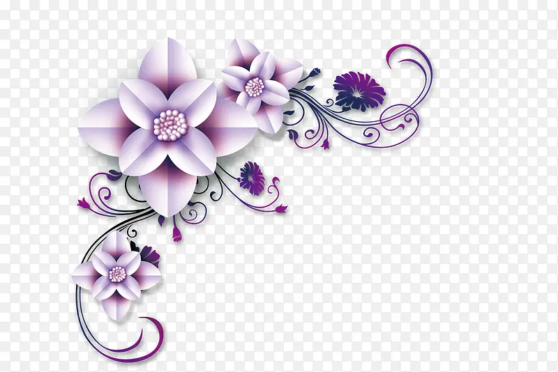 立体紫色花