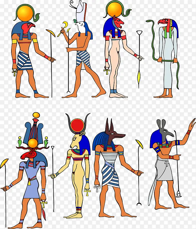 矢量手绘埃及人物