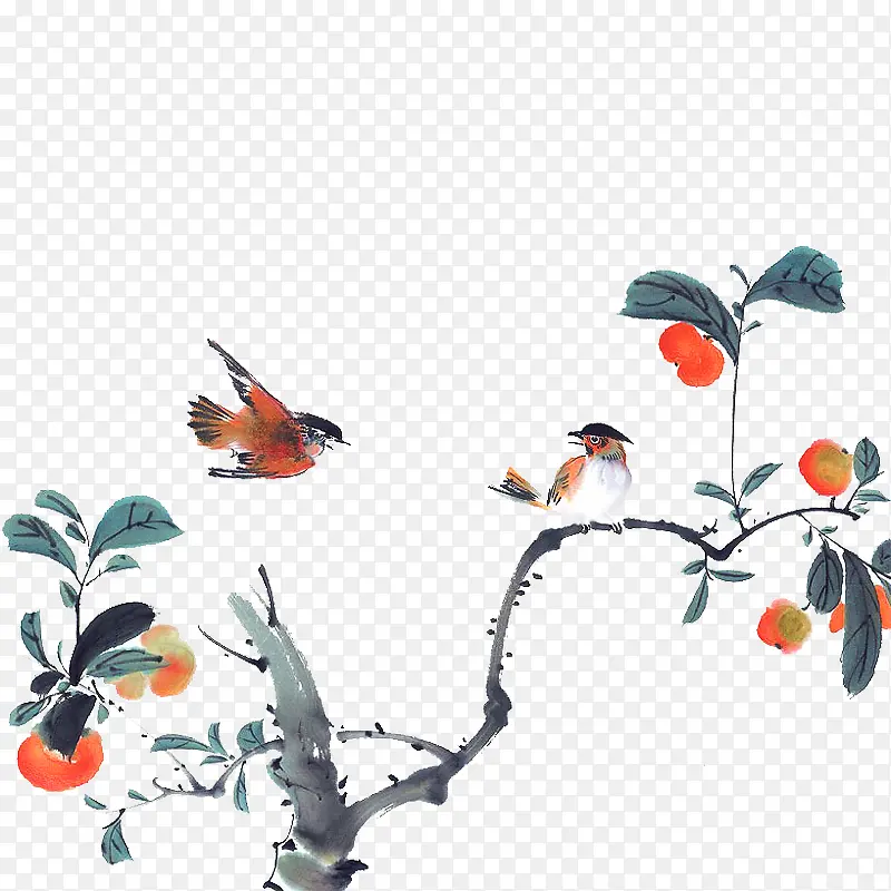 水彩虫鸟画PNG图片素材下载_图片编号yjegokpb-免抠素材网