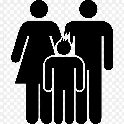 熟悉的三人组的母亲，父亲和儿子图标