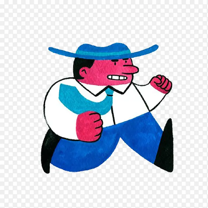 卡通奔跑男士