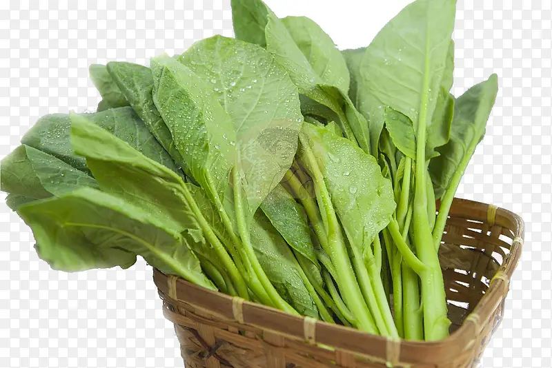 放在篮子里的芥蓝