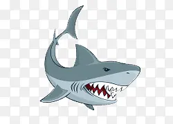 卡通手绘凶猛的鲨鱼插画