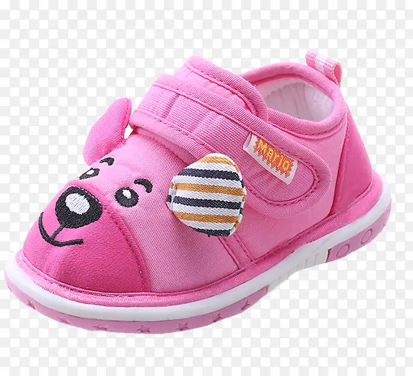 小熊粉色婴儿鞋