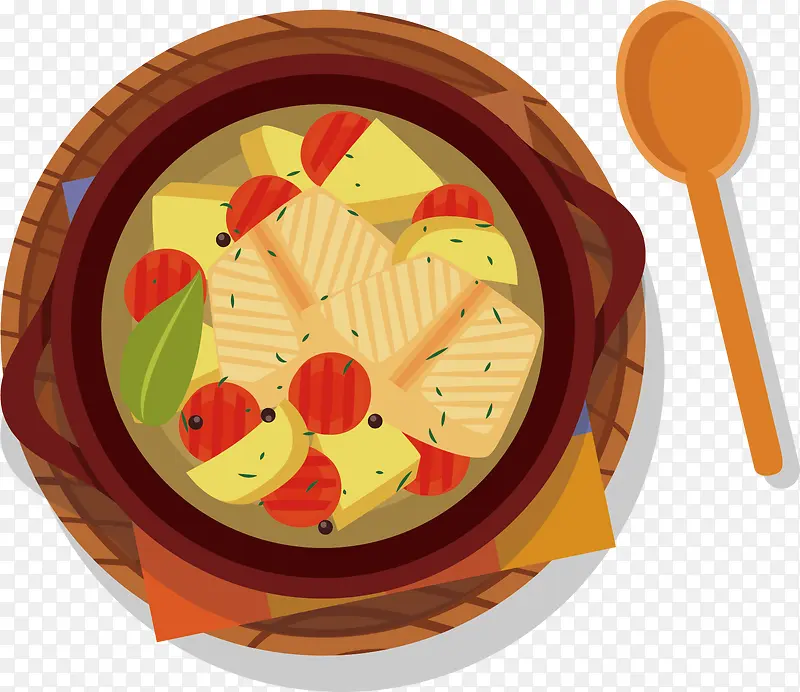 矢量图美味可口午餐