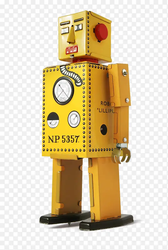 黄色蠢萌的古董机器人