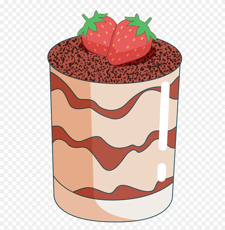 巧克力草莓甜品蛋糕水彩手绘蛋糕