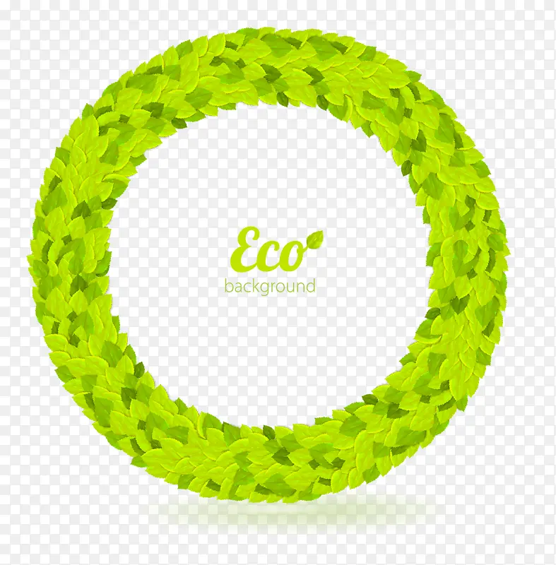 绿色树叶花圈圆圈