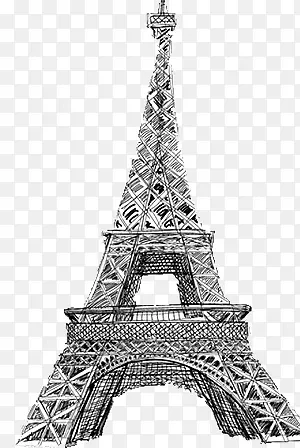 手绘巴黎铁塔图片