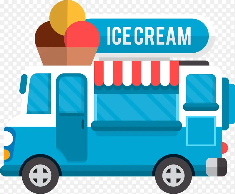 冰淇淋外卖车PNG下载