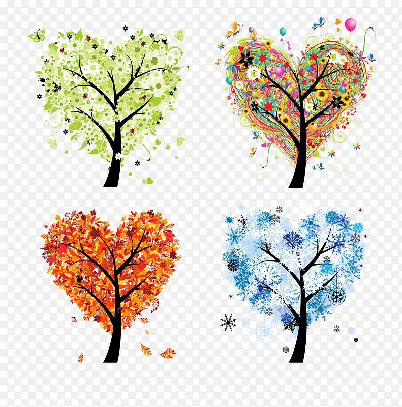 创意四季树装饰