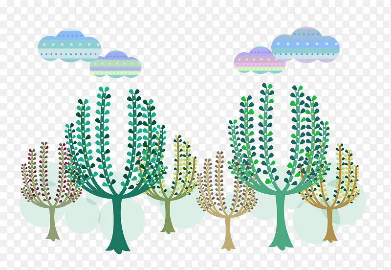 四季树木装饰背景
