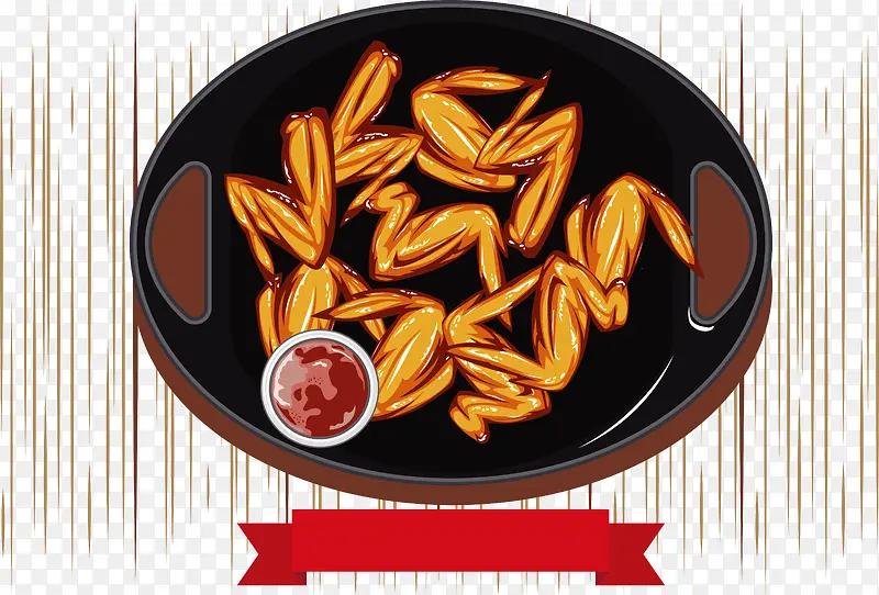 铁板鸡翅矢量