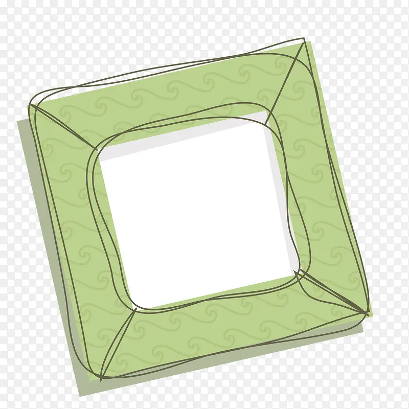 矢量卡通绿色方形相框