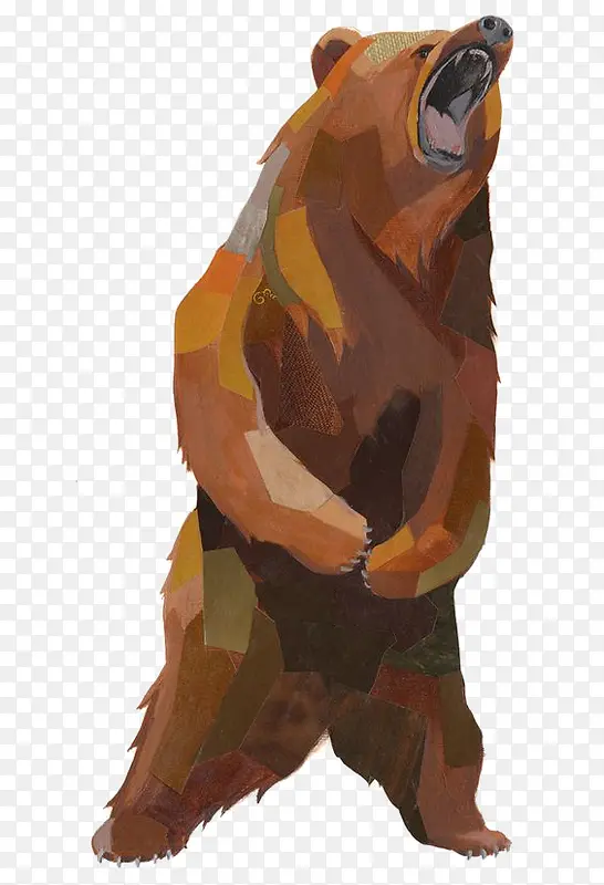 手绘棕熊
