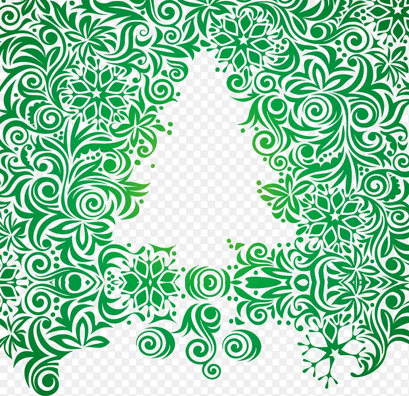 圣诞用绿色花纹底纹设计矢量图片